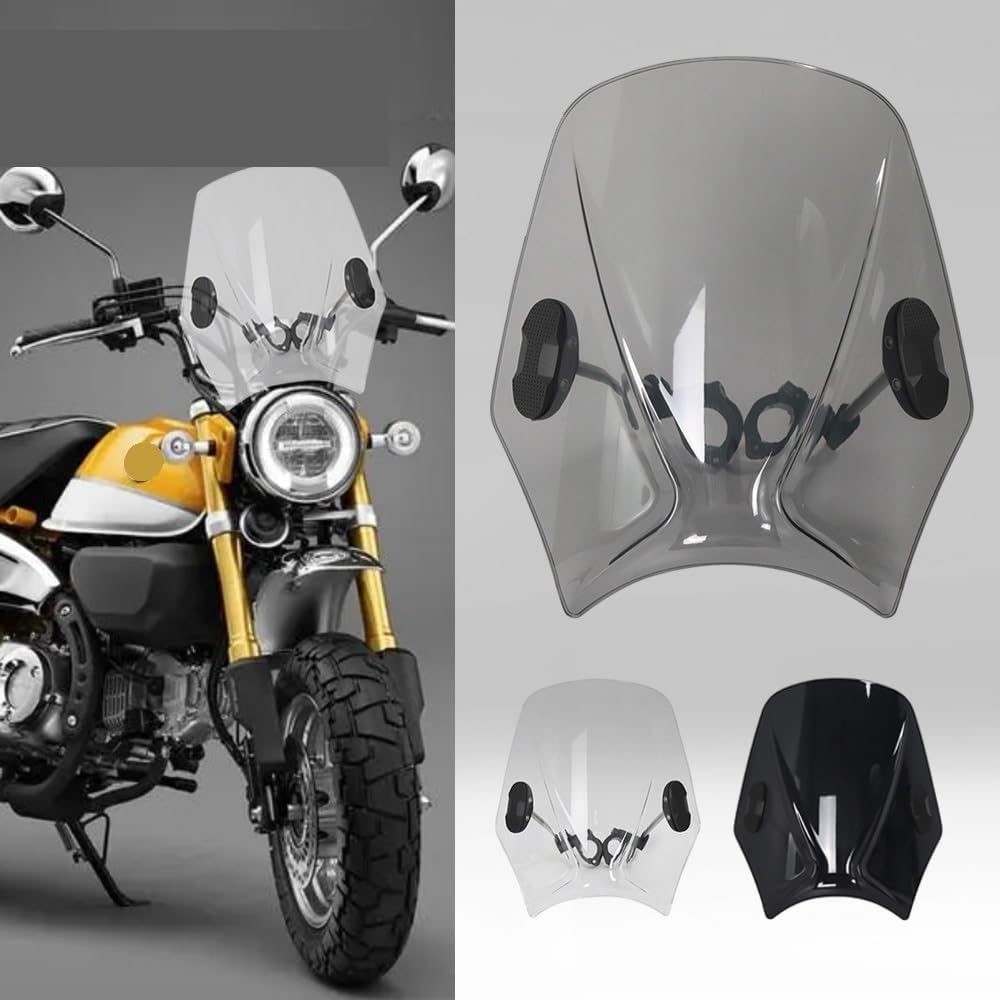 Motorcycle Windshield Accessories Motorcycle Adjustable Wind Screen Windshield for Monkey 125 2018 2019 2020 2021 2022 2023