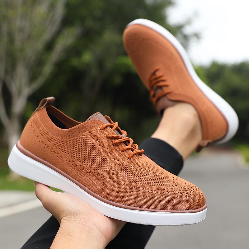

Men s Suit Shoes Flat Shoe High-end Running Shoes Lightweight and Breathable Sports Shoes Anti Slip and Comfortable Walking 2026 39 коричневий