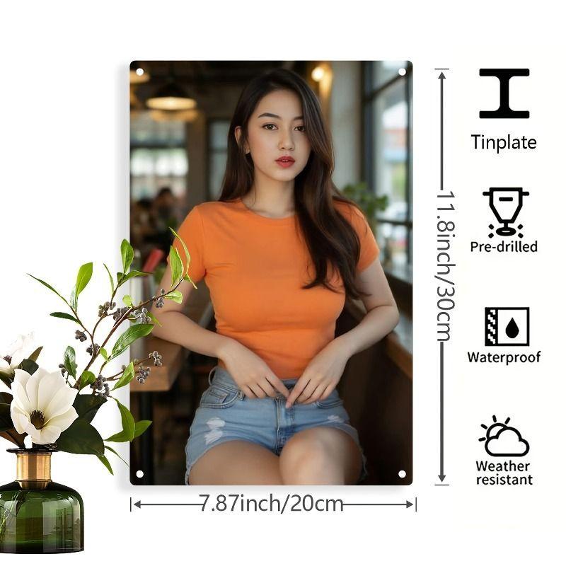 Retro Metal Tin Sign Sexy Woman Wall Art Home Decor 8x12 Inch 20x30 cm