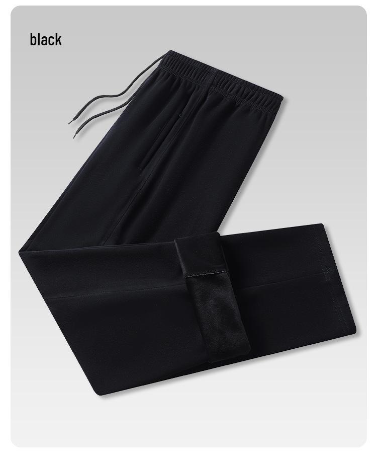 Fleece-Lined Cotton School Uniform Pants for Boys & Girls - Straight-Leg, Solid Color, Thick Winter Version for Middle & High School Students