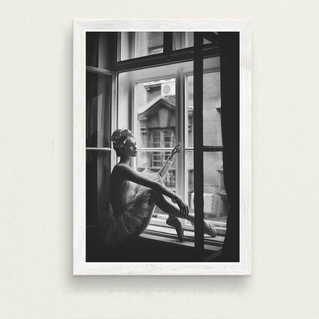 

Черно-белая балетная девушка на окне, настенная живопись на холсте, винтажные постеры и принты, настенные панно для гостиной, домашний декор 21cm×30cm NoFrame