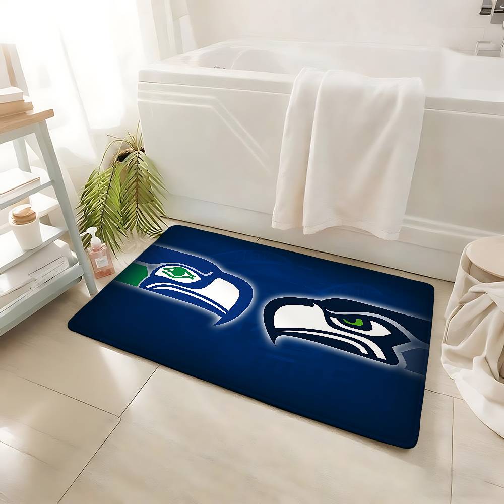 S-Seattle Seahawks Carpet Bathroom Anti-slip Mat Door Mat Home Decoration Mat Entrance Door Mat Scratch-resistant Door Mat
