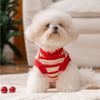 Pet clothes autumn and winter christmas needle red knitted cherry sweater teddy bear small dog two-legged dog clothes