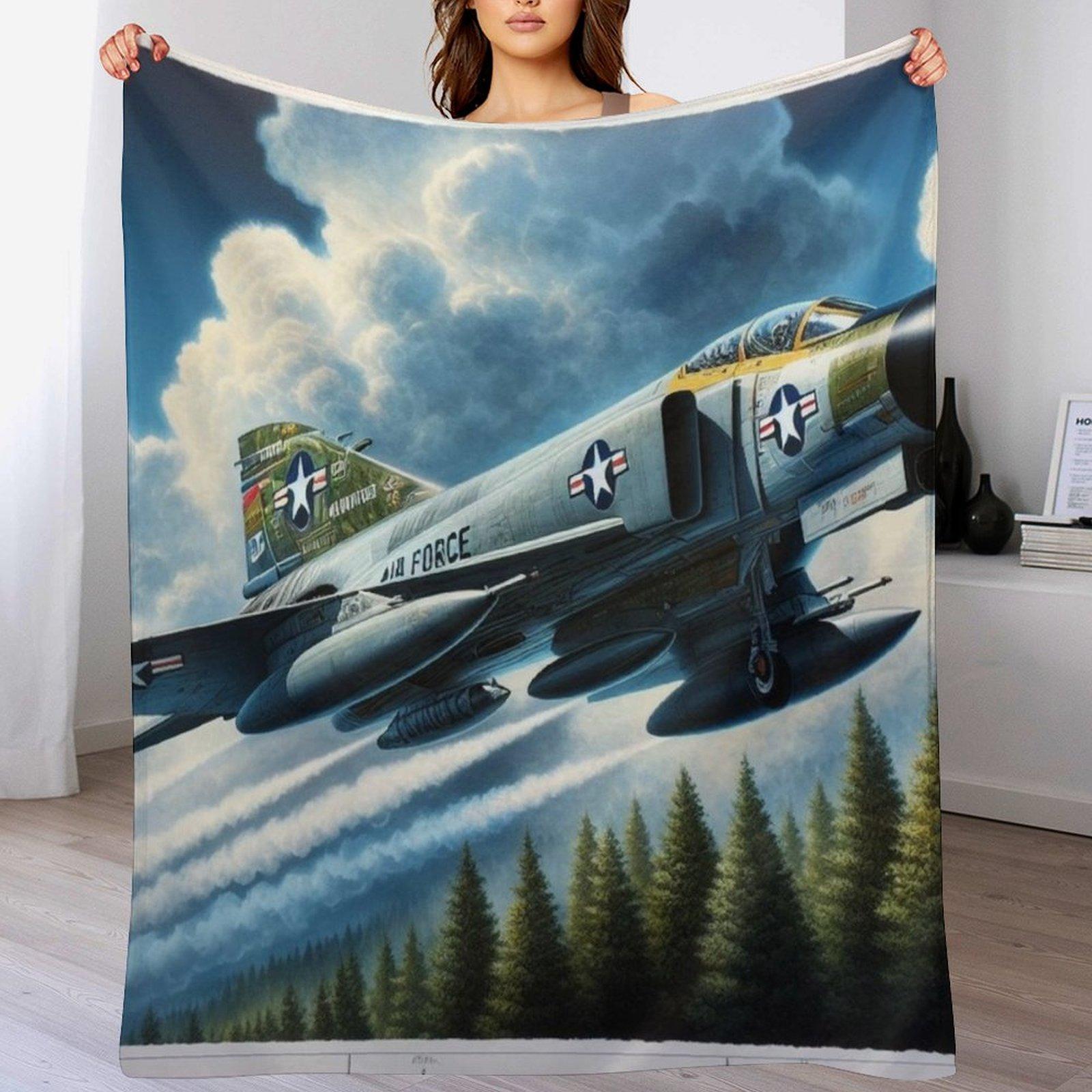 F4 Phantom Throw Blanket Anti Shedding Soft Fuzzy Blanket for Home 102x76cm(40x30in)