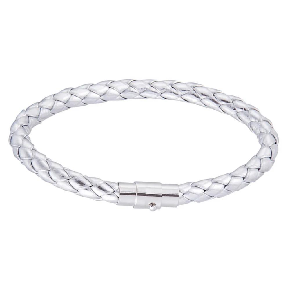 Rope Leather Bracelet Men Women Stainless Steel Magnetic Clasp Summer Style Male Bracelets Bangles Jewelry SL019