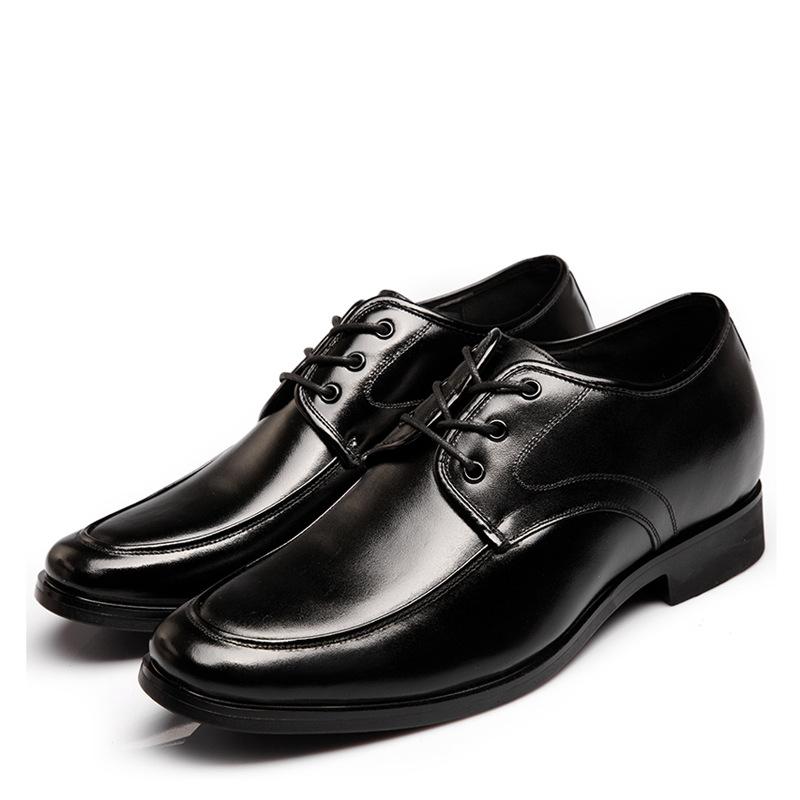 2025 Autumn Heightening Shoes Leather Lace-up Men's Heightening Shoes Inner Heightening Men's Shoes Invisible Inner Heightening Leather Shoes 388