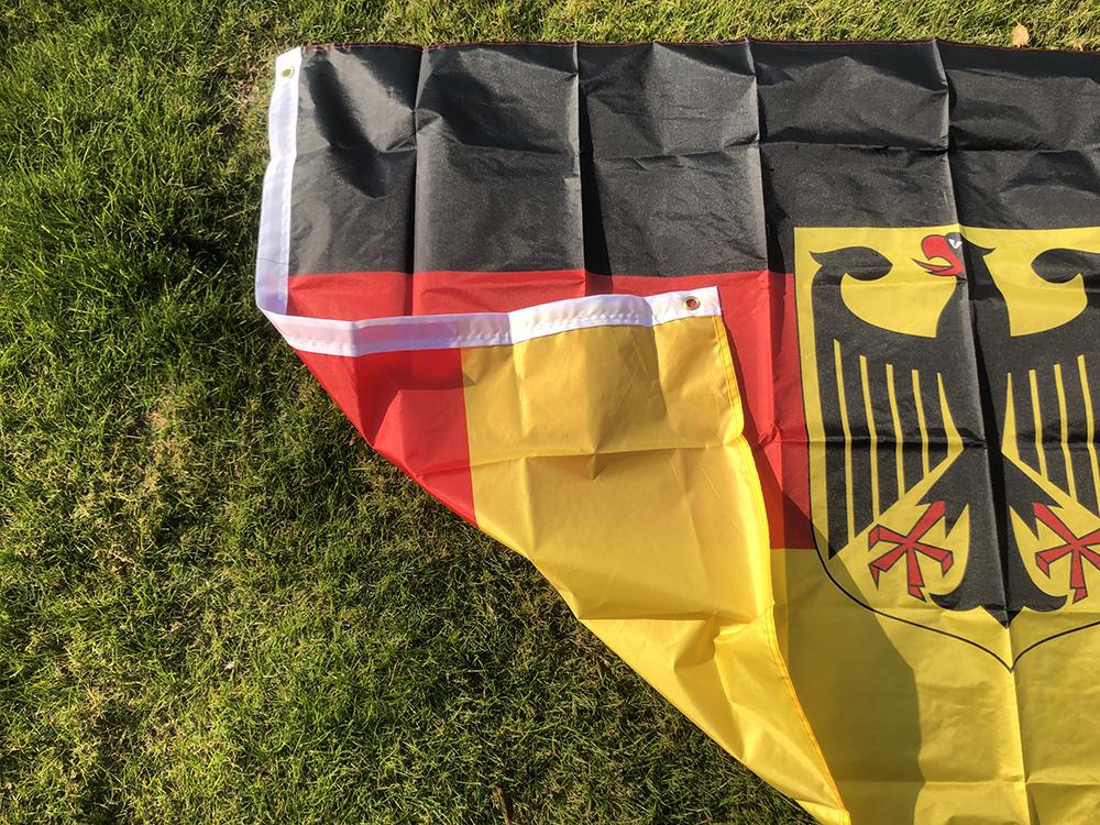 (HIMMELSFAHNE)Deutschland Nationalwappen Flagge 3x5 Fuß 90x150cm doppelte Durchdringung Polyester Hängend Deutschland Nationalwappen Flaggenbanner