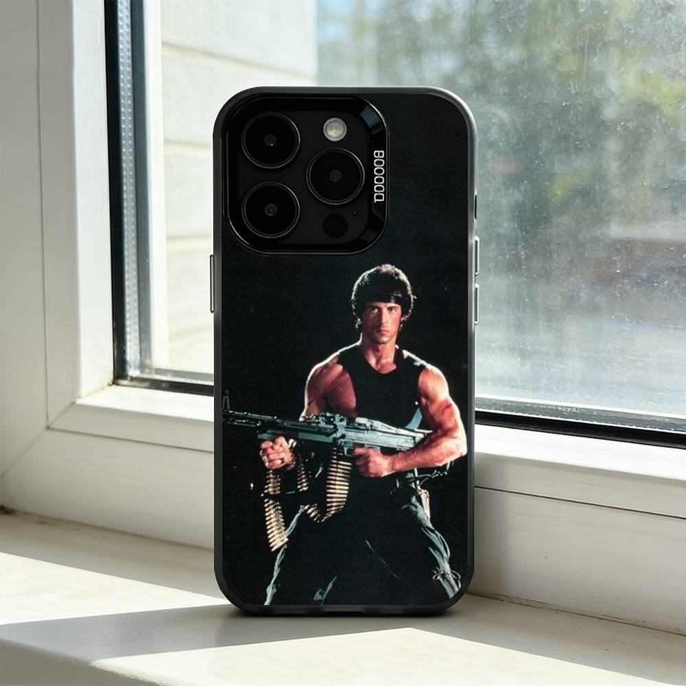 First Blood John R-Rambo Phone Case For iPhone 17,16,15,14,13,12,11 Plus,Pro Max,XS,Colored Silver Plated Inside Cover