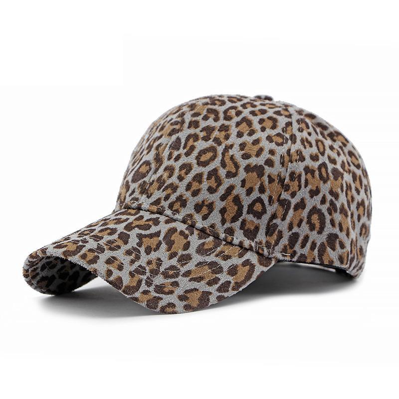 Vintage Leopard Print Hat Women's Spring Summer Thin Sunscreen Sunshade Hat Hard Top Baseball Cap