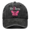 Breast Ribbon Embroidered Duckbill Cap for Sports & Sun Protection