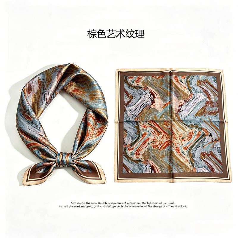 [111 mulberry silk] Korean version of classic cashew nut flower bag headscarf, small square scarf, shirt, suit, thin silk silk scarf