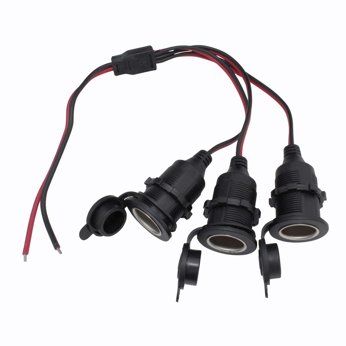 

Kaito Denshi Female Cigarette Lighter Socket with Lid, 3 Branches, Uncut Power Cable, 12 V, 15.7 inches (40 cm) 3 branches