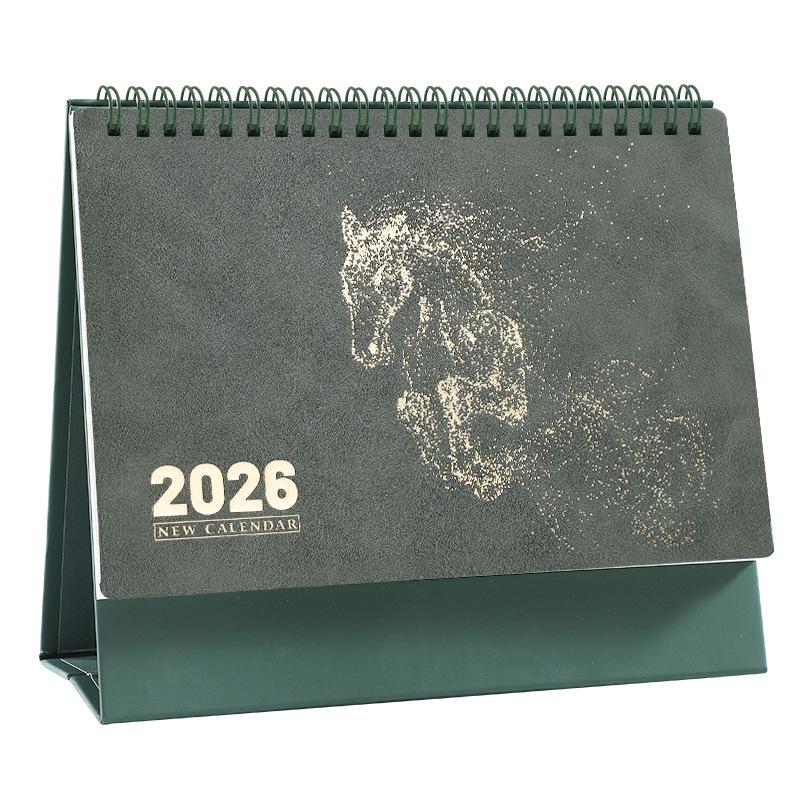 2026 Custom Leather Desk Calendar: Year of the Horse Creative Monthly Office Ornament 2026