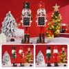 38CM Weihnachtsnussknacker Holz Nussknacker Ornament Handschrift Soldat Figur Puppe Heim Büro Schreibtisch Weihnachtsdekoration Geschenk