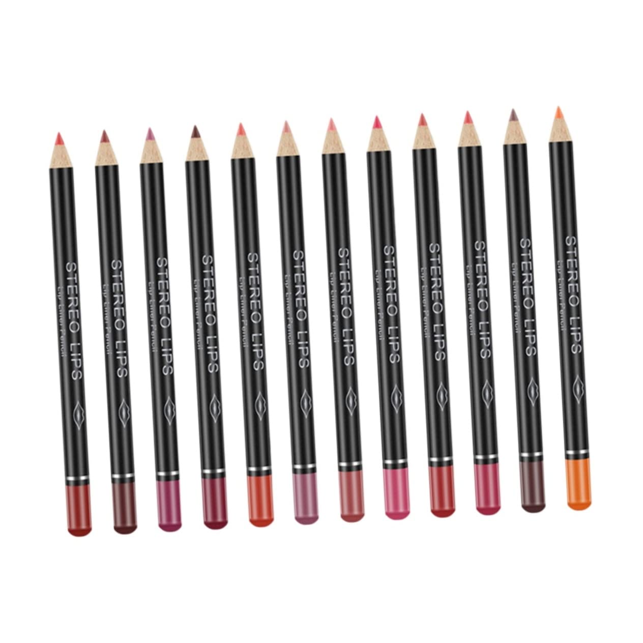 

FRCOLOR 12 Colors Waterproof Matte Lip Liner Pencil Lipstick Pen Makeup Long-lasting Soft Texture Approx. 5.5 Inch