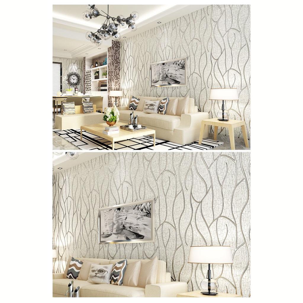 3D Embossed Non-Woven Wallpaper Soft Suede Texture Wall Covering TV Unit, Couch Backdrop & Bedroom (Unpasted, DIY Friendly)
