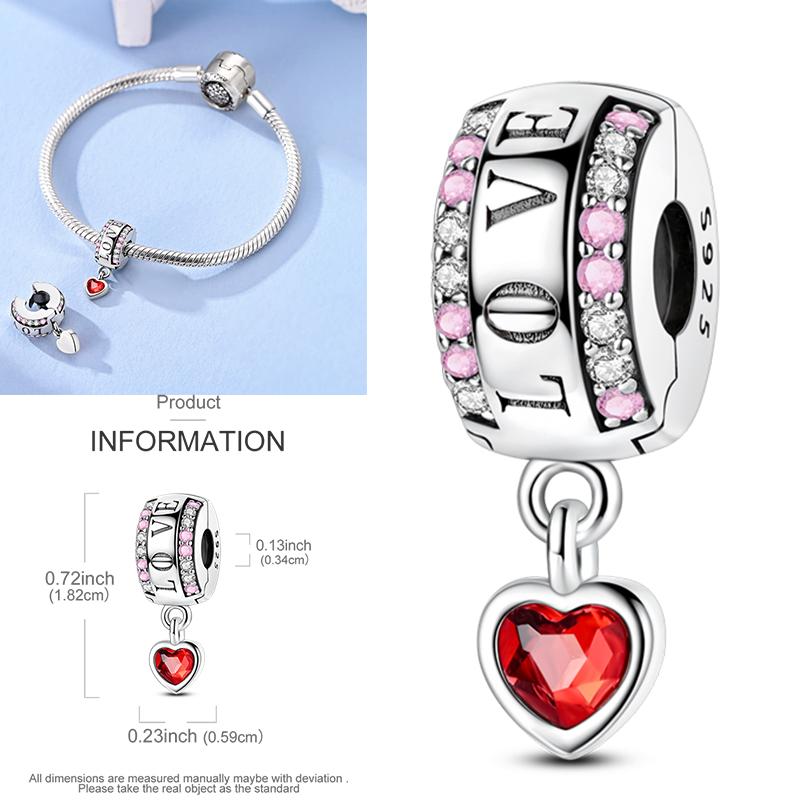 Cat Butterfly Daisy CZ Pave Clip Charm Bead Components Positioning Buckle Copper Metal Silicone Spacer Bead Components Compatible With Authentic