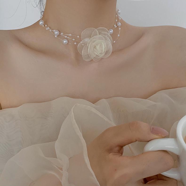 

Pearl Choker Necklace - Elegant Light Luxury Design for Women бежевый