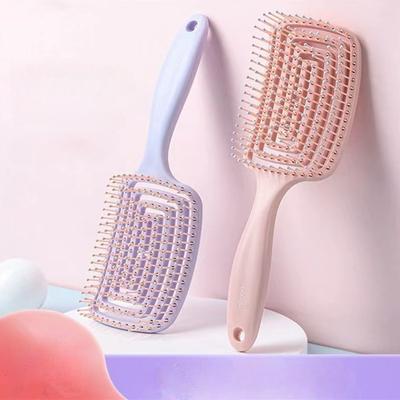 High Skull Top Hollowed Out Fluffy Massage Comb Portable Large Curved Rib Shaped Comb
