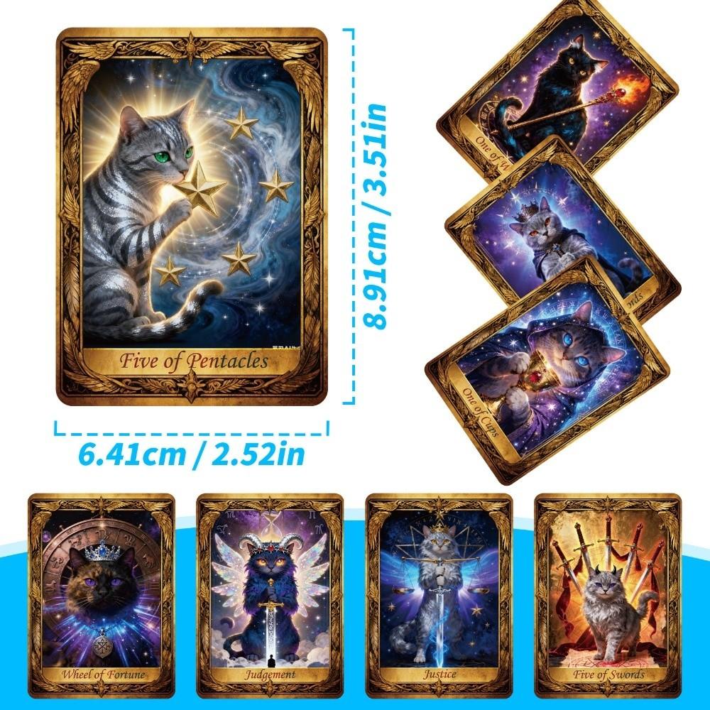 Fun Mysterious Magical Cat Tarot Cards Leisure Entertainment Divination Tool Kitten Tarot Oracle Card Tarot Card Game