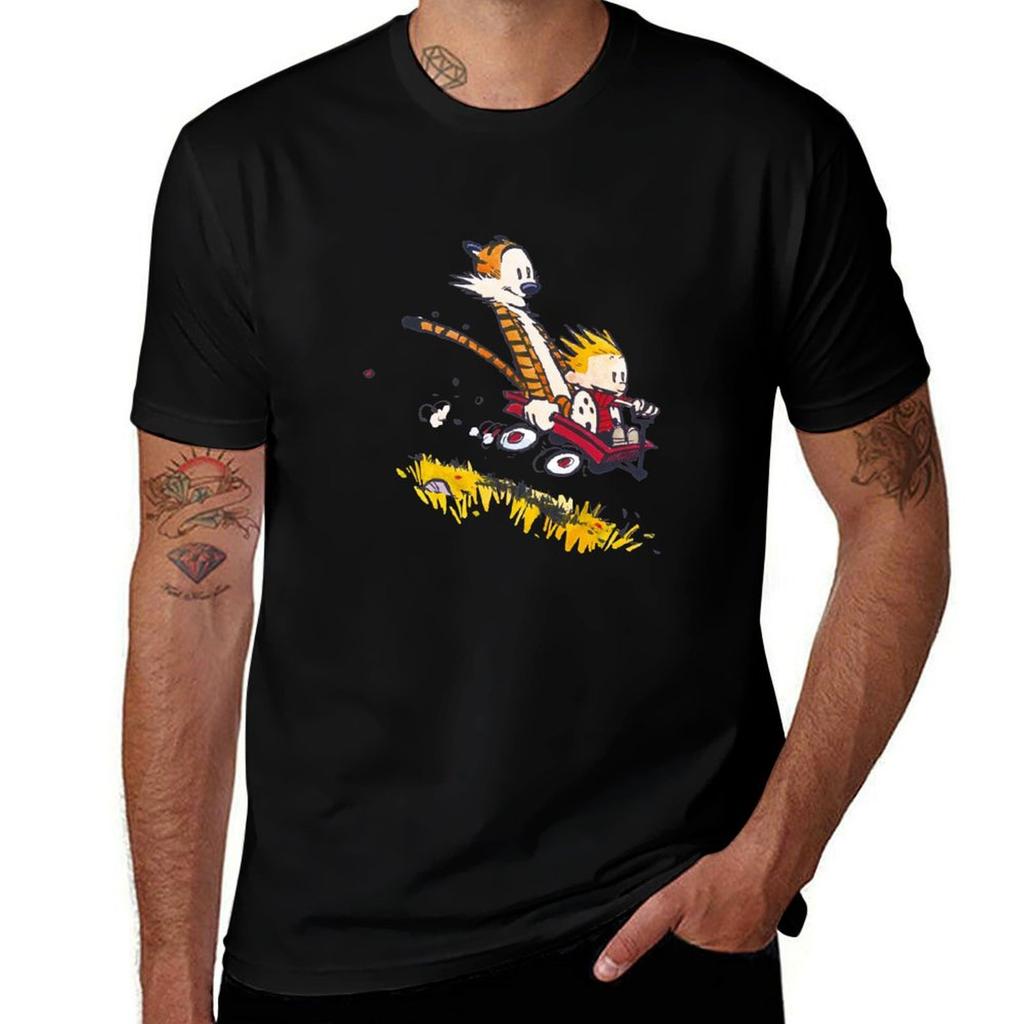 Fuunny Caalvin And Hhobbes Classic T Shirt Tshirt Holiday Simple Tee Shirt