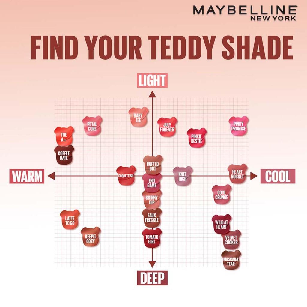 Maybelline New York Superstay Teddy Tint Lip and Cheek Color 5ml Pinky Promise Long-Lasting Matte