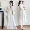 2026 Spring/Summer Maternity Gauze Embroidery Mid-Length Loose Dress