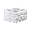 Caixa de Armazenamento de Ovos de Camada Dupla com 32 Compartimentos, Grande Capacidade, Empilhável, Gaveta Transparente para Conservação Fresca no Refrigerador.
