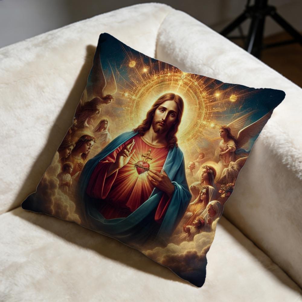 Sacred Aesthetic Art Cushion Cover Soft Decorative Pillow Case Suitable for Bedroom Sofa Car Travel Use