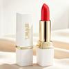 Qiyu Cottage White Tube Carrot Red Cherry Color-Changing Lipstick Anti-Wrinkle Firming Moisturizing Non-Stick Non-Fading Lipstick