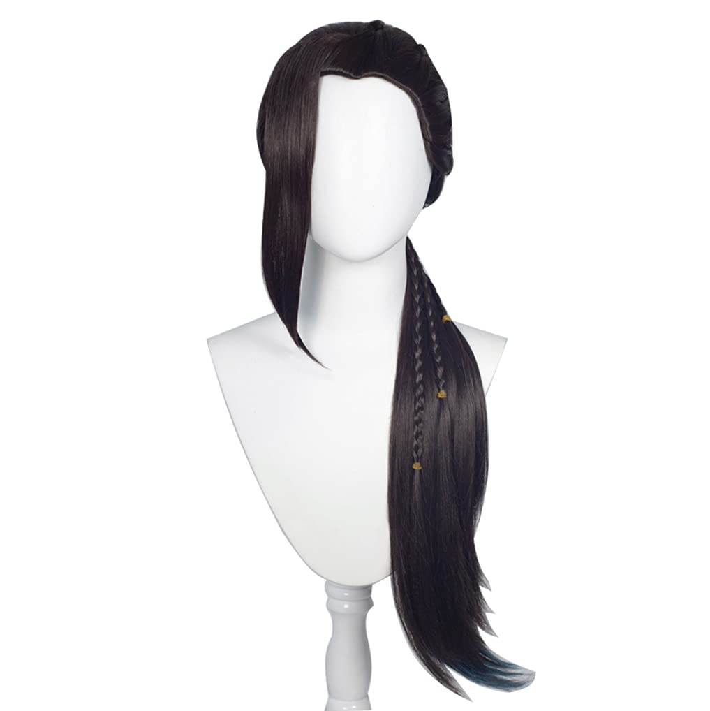 

LAOBAO Jamil Viper Cosplay Wig, Heat-Resistant, Black with Ponytail, Perfect for Parties, Halloween, Festivals, and Events