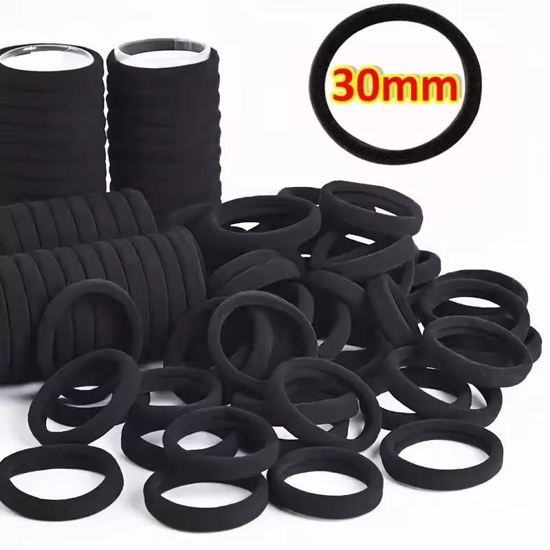 Black High Elastic Hair Bands for Women Girls Black Basic Hair Tie Headband Simple Ponytail Holder Headwear Hair Accessories 50pcs