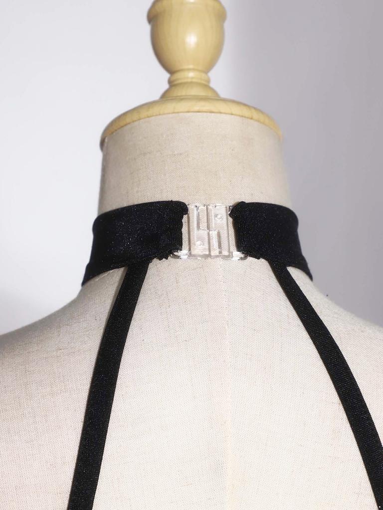 Girls Clown Costume Sparkly Rhinestones Jumpsuit Halter Sleeveless Plaid Pattern Ruffled Trim Bodysuit