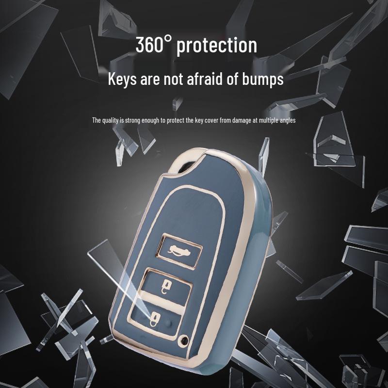 Gold Edge TPU Protective Key Case for Toyota Yaris X, Yaris L, and Vios FS