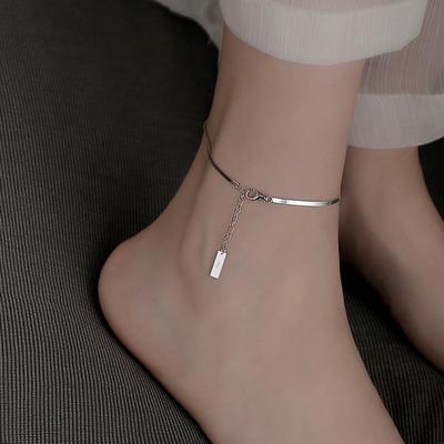 Charm Silver Stainless Steel Snake Chain Anklet For Women Jewelry To Attract Men Hormone Foot Chain Bracelet Gift