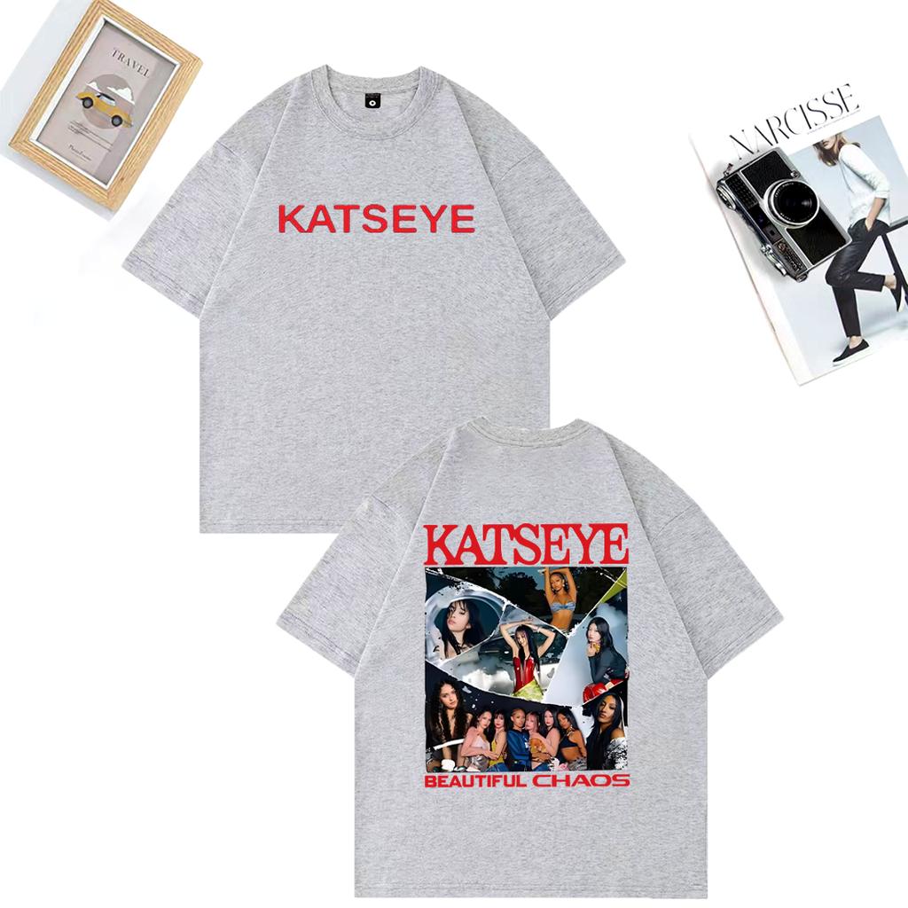 Fashion KATSEYE The Beautiful Chaos Printed T Shirts Men Women's Vintage Clothes High Quality T-shirt Cotton Short Sleeve Tees