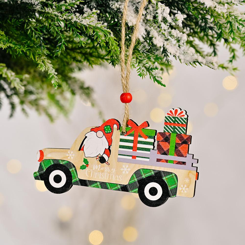 

Festive Wooden Car Ornament Christmas Tree Decoration With Joyful Designs For Holiday Cheer MERRY