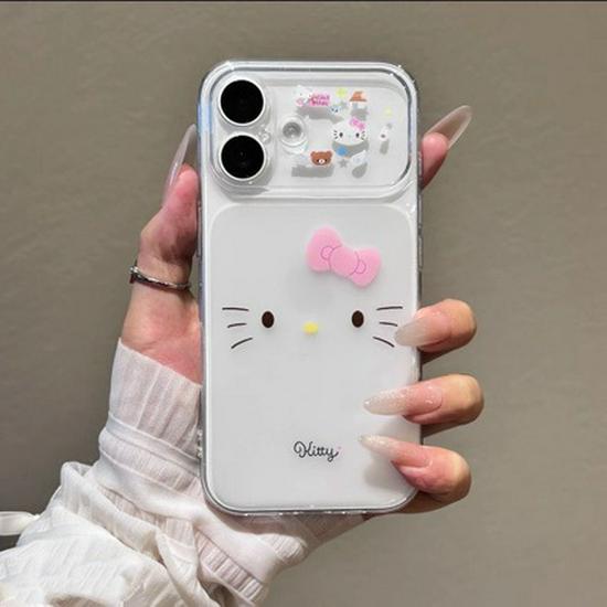 

Transparent Cute KT Cat Phone Case for Apple 17PROMAX with 17 Windows - Fits 16/15/14 Frosted 13 iPhone 12 Pro