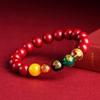 Five Gods of Wealth Cinnabar Lucky Crystal Bracelet for Men and Women - Benming Year Buddhist Beads Jewelry Gift