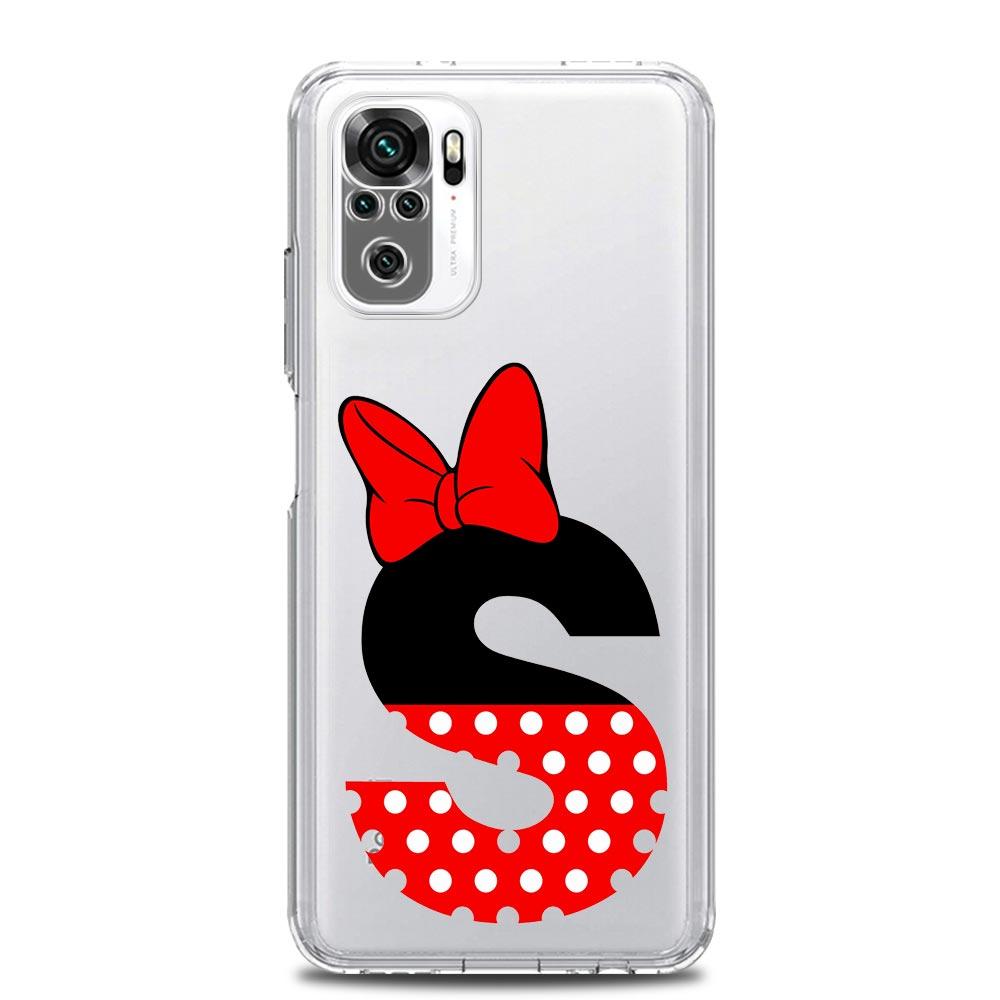 Pink Alphabet Letter Cute New Square Clear Phone Case For Xiaomi Redmi Note 12 11 9S 9 8 10 Pro+ 7 8T 9C 9A 8A K40 Gaming Cover