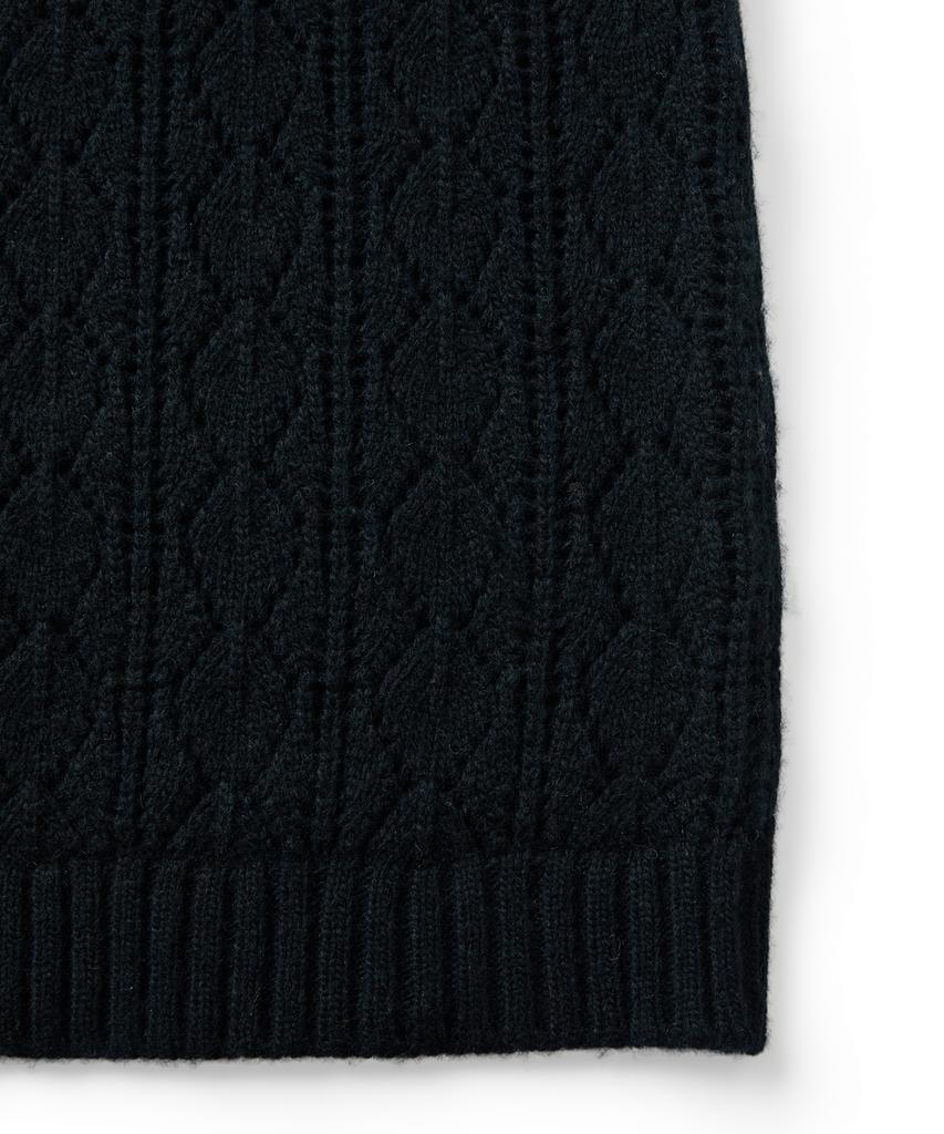 MMIC Cashmere Crochet Cardigan (Black)