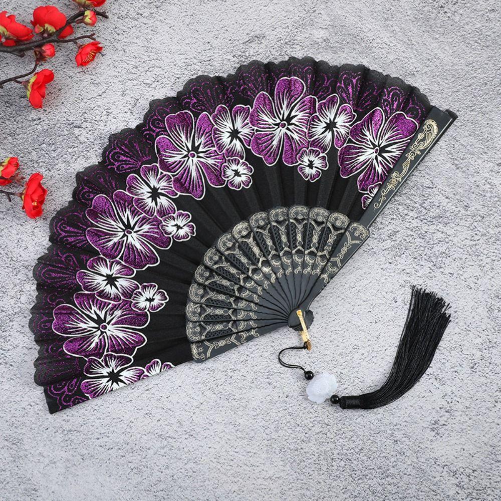 Bamboo Hand Held Fan Chinese Style Dance Fan Gifts Antique Folding Fan