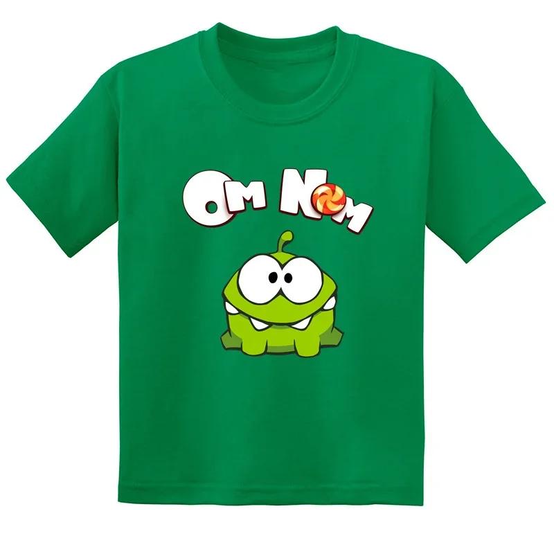 Cut the Rope Om Nom Frog Kids T-Shirt Funny Cartoon Summer Short Sleeve Baby Boys Girls Cute Clothes for Children