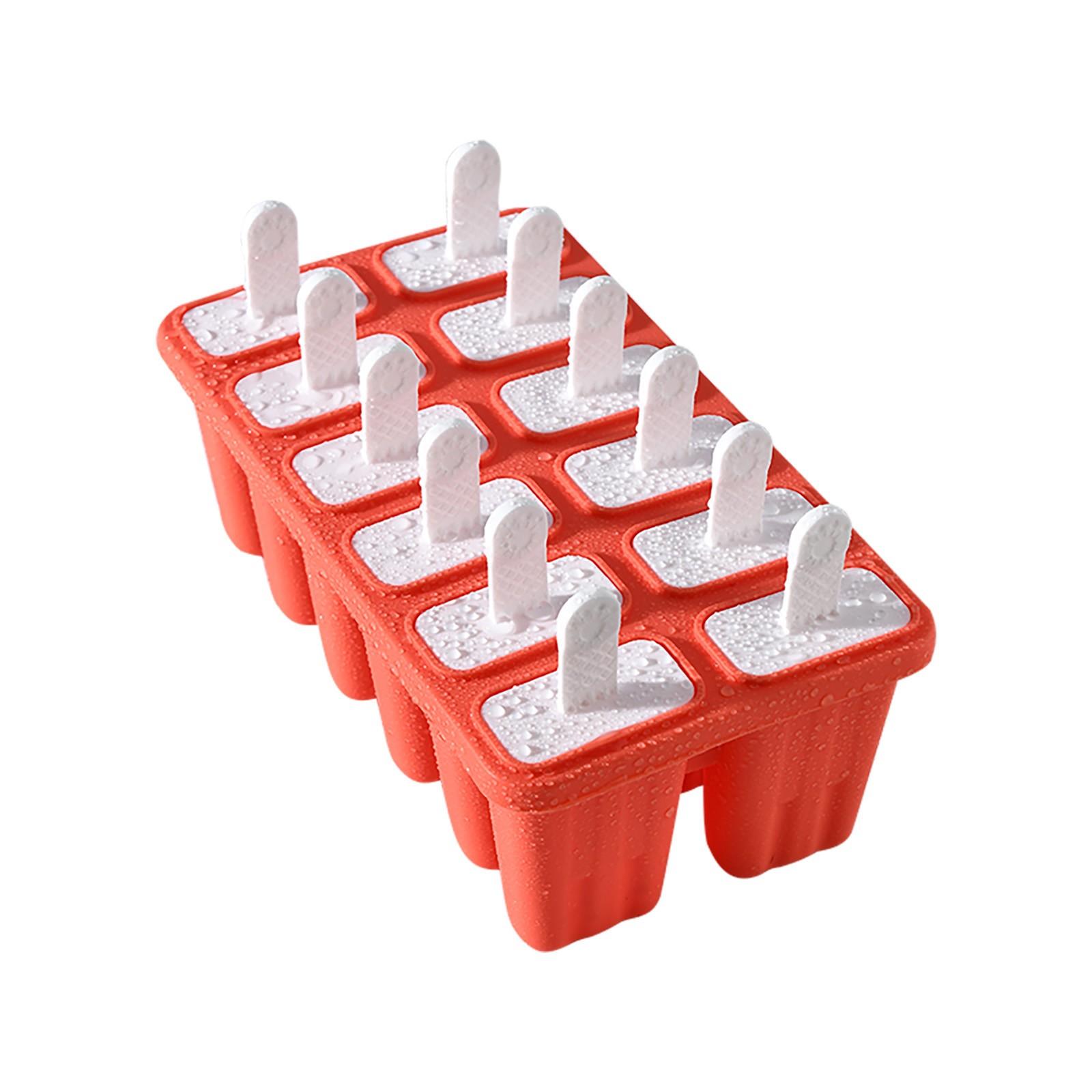

Popsicle s 12 Pieces Silicone Ice s Tray Reusable Easy Ice Maker красный