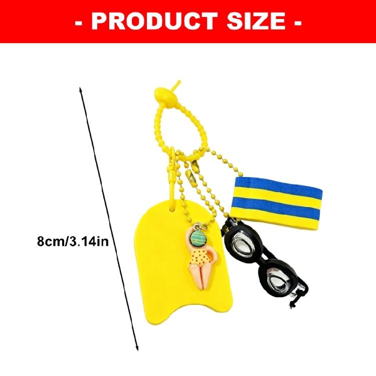Swimmer Accessory Keychain Charm with Mini Pool Inspired Details, Bag Hanging Accent for Daily Carry and Key Storage