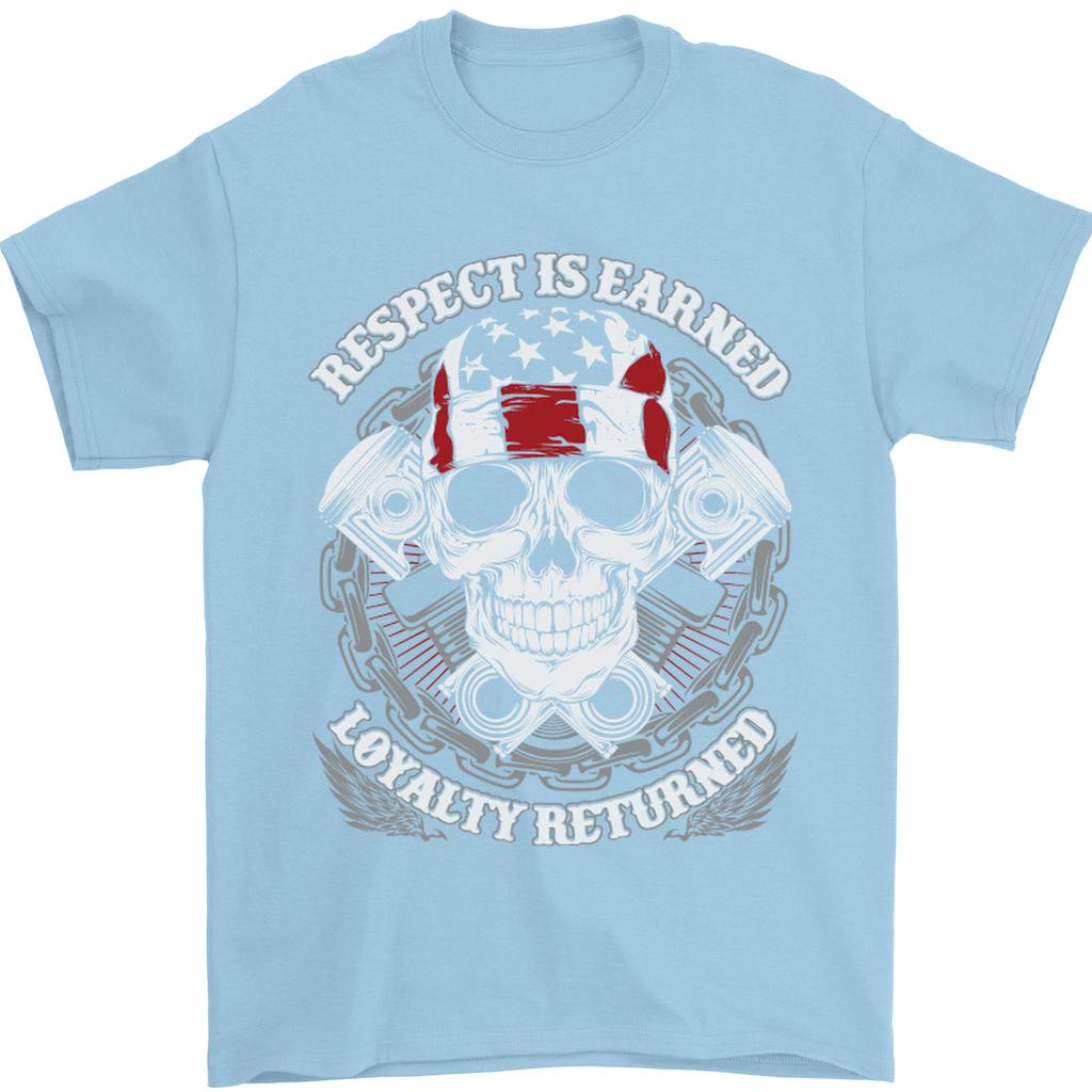 Unisex Shirt Cotton Oversize Large Size Respect Earned Motorbike Motorcycle Biker Mens T-Shirt