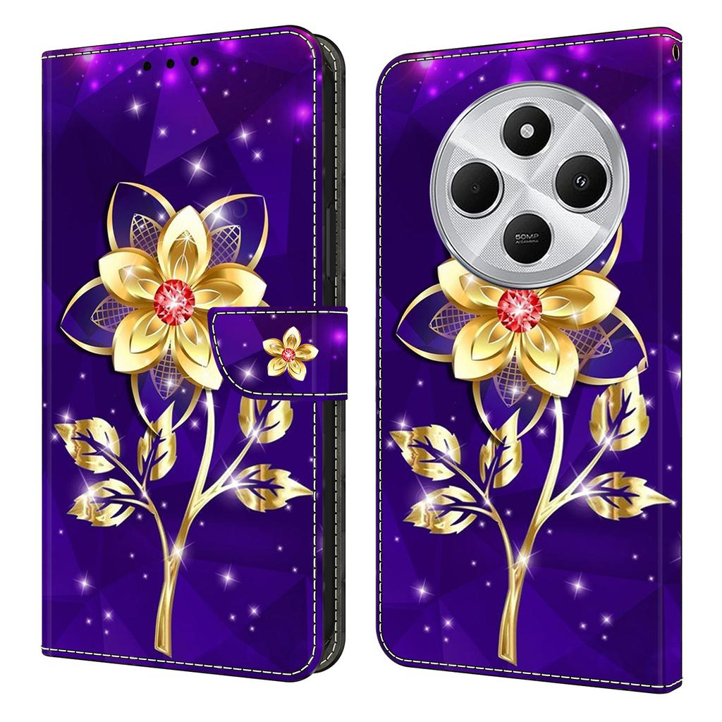 Wallet Case For Xiaomi Poco C75 4G/Redmi 14R 5G/14C 4G Pattern Printing PU Leather Flip Stand Phone Cover