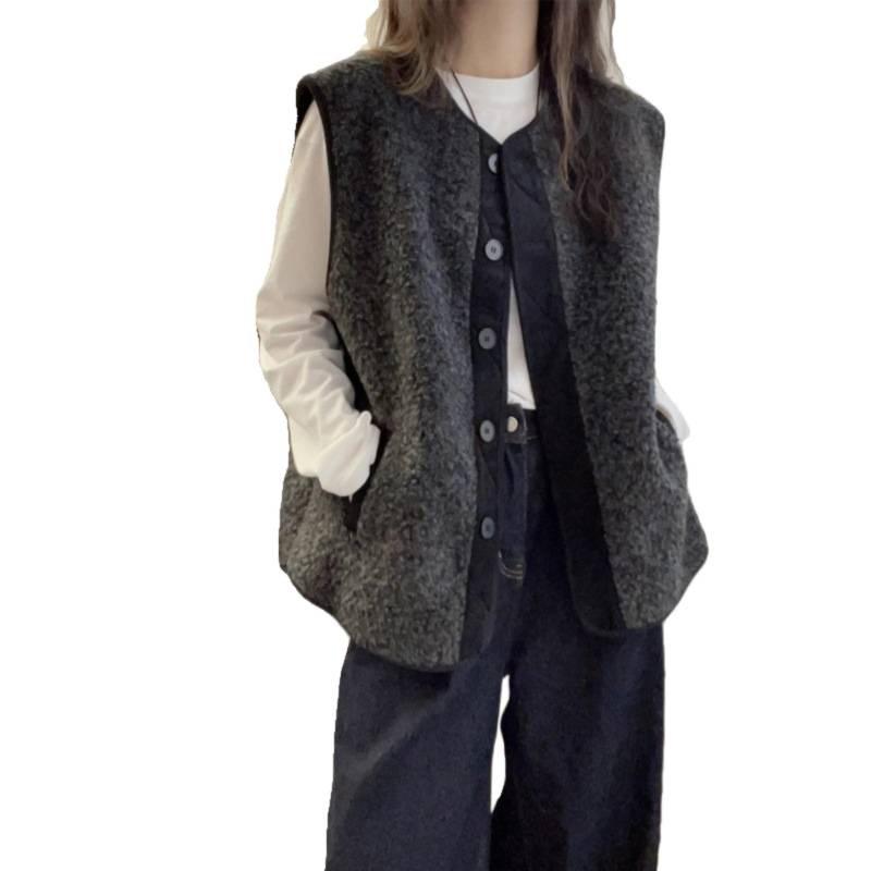 Large Size Autumn and Winter Thickened Vest Jacket and Vest Top