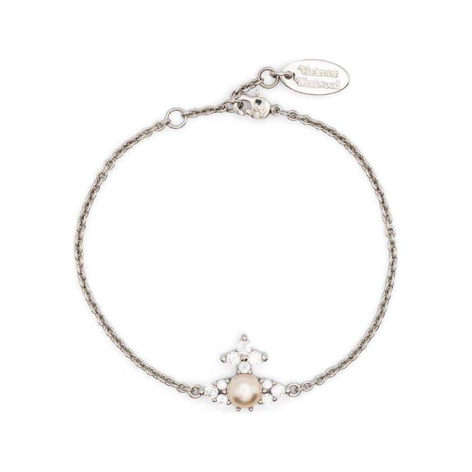 Vivienne Westwood Feodora Logo Design Brass Bracelet Women bracelets Silver 6102023D Basic Packaging-Dust Bag+Box