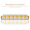 Wooden Shot Glass Storage Holder Organizer Display Rack Multipurpose Wine Whiskey Cups Tray Bar Serving Party Stand